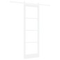 vidaXL Porta Scorrevole con Set di Ferramenta 'ORKDAL'Legno Bianco Solido e Vetro