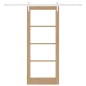 vidaXL Porta Scorrevole con Set di Hardware 'ORKDAL'Legno Massello e Vetro vidaXL Porta Scorrevole con Set di Hardware 'ORKDAL'Legno Massello e Vetro