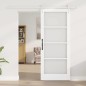 vidaXL Porta Scorrevole con Set di Fissaggi 'ORKDAL'Legno Massello Bianco e Vetro