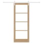 Porta Scorrevole vidaXL con Set di Ferramenta 'ORKDAL'Legno Massello e Vetro Porta Scorrevole vidaXL con Set di Ferramenta 'ORKDAL'Legno Massello e Vetro