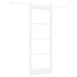 Porta Scorrevole vidaXL con Set Hardware "ORKDAL" Bianca Legno Massiccio e Vetro Porta Scorrevole vidaXL con Set Hardware "ORKDAL" Bianca Legno Massiccio e Vetro