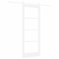 Porta Scorrevole vidaXL con Set Hardware "ORKDAL" Bianca Legno Massiccio e Vetro Porta Scorrevole vidaXL con Set Hardware "ORKDAL" Bianca Legno Massiccio e Vetro