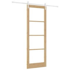 vidaXL Porta Scorrevole con Set di Accessori 'ORKDAL'Legno Massello & Vetro