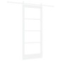 Porta Scorrevole vidaXL con Set Hardware "ORKDAL" Legno Solido Bianco & Vetro Porta Scorrevole vidaXL con Set Hardware "ORKDAL" Legno Solido Bianco & Vetro