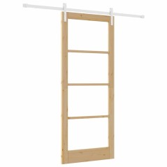Porta scorrevole vidaXL con set di accessori 'ORKDAL'Legno massello & Vetro