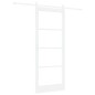 porta scorrevole vidaXL con set di accessori 'ORKDAL'in legno massello bianco e vetro