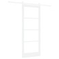 porta scorrevole vidaXL con set di accessori 'ORKDAL'in legno massello bianco e vetro