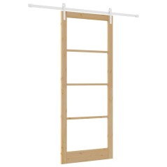 vidaXL Porta Scorrevole con Set di Accessori 'ORKDAL'Legno Solido e Vetro