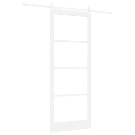 Porta Scorrevole vidaXL con Set Hardware 'ORKDAL'Bianca Legno Massello & Vetro