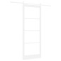Porta Scorrevole vidaXL con Set Hardware 'ORKDAL'Bianca Legno Massello & Vetro