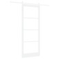 Porta Scorrevole vidaXL con Set Hardware 'ORKDAL'Bianca Legno Massello & Vetro