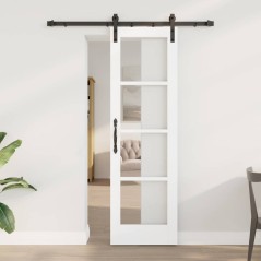 Porta Scorrevole vidaXL con Set di Ferramenta 'ORKDAL'Bianca 61x198.5 cm