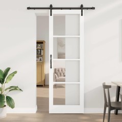 Porta scorrevole vidaXL con set di ferramenta 'ORKDAL'Bianca 78x232 cm