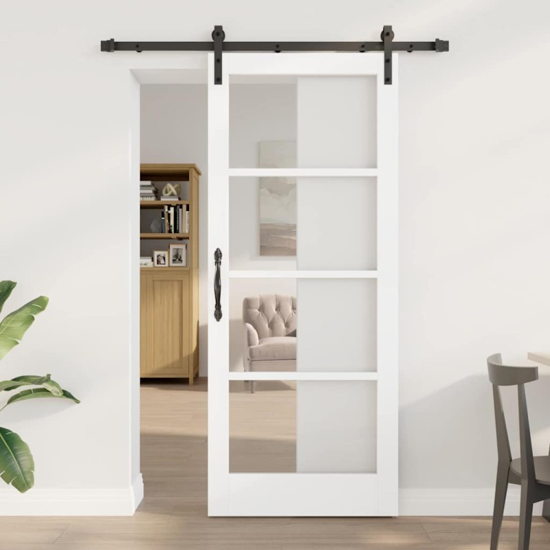 Porta Scorrevole vidaXL con Set di Ferramenta 'ORKDAL'Bianca 83x202 cm Porta Scorrevole vidaXL con Set di Ferramenta 'ORKDAL'Bianca 83x202 cm