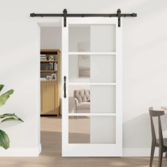 vidaXL Porta Scorrevole con Kit di Ferramenta 'ORKDAL'Bianca 86x198.5 cm