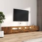 Set Mobili TV 3pz con Luci LED Rovere Fumo in Legno Multistrato Set Mobili TV 3pz con Luci LED Rovere Fumo in Legno Multistrato