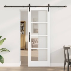 vidaXL Porta scorrevole con set hardware 'ORKDAL'Bianca 73.5x198.5 cm