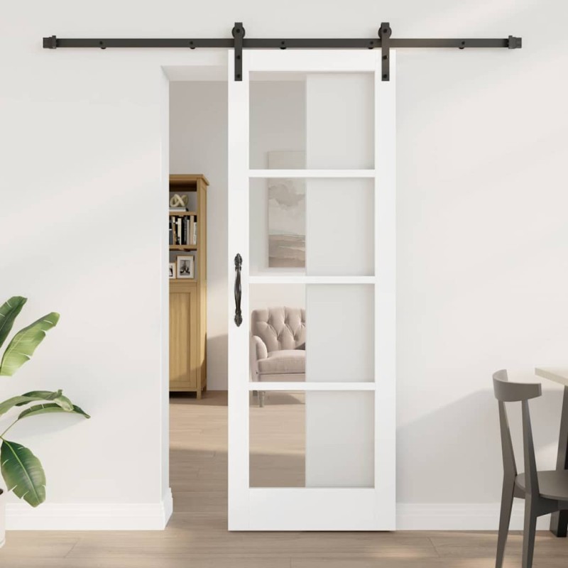 vidaXL Porta Scorrevole con Set Hardware 'ORKDAL'Bianca 73.5x211 cm