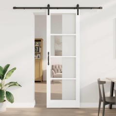 Porta Scorrevole vidaXL con Set Hardware 'ORKDAL'Bianca 78x232 cm