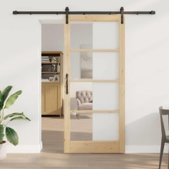 vidaXL Porta Scorrevole con Set di Ferramenta 'ORKDAL'93x211 cm