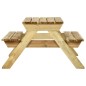 Tavolo da Picnic con Panche 110x123x73 cm in Pino Impregnato Tavolo da Picnic con Panche 110x123x73 cm in Pino Impregnato