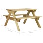 Tavolo da Picnic con Panche 110x123x73 cm in Pino Impregnato Tavolo da Picnic con Panche 110x123x73 cm in Pino Impregnato