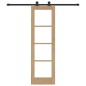Porta scorrevole vidaXL con set di hardware 'ORKDAL'Legno massello e vetro