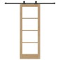 Porta Scorrevole vidaXL con Set di Ferramenta 'ORKDAL'Legno Massello & Vetro Porta Scorrevole vidaXL con Set di Ferramenta 'ORKDAL'Legno Massello & Vetro