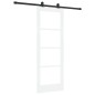 Porta scorrevole vidaXL con set hardware 'ORKDAL'in legno massello bianco e vetro