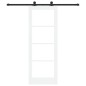 Porta scorrevole vidaXL con set hardware 'ORKDAL'in legno massello bianco e vetro