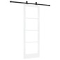 Porta Scorrevole vidaXL con Set di Accessori 'ORKDAL'Bianco Legno Solido e Vetro