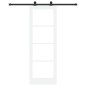 Porta Scorrevole vidaXL con Set di Accessori 'ORKDAL'Bianco Legno Solido e Vetro