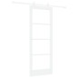Porta Scorrevole vidaXL con Set di Accessori 'ORKDAL'Legno Massello Bianco & Vetro