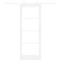 Porta Scorrevole vidaXL con Set di Accessori 'ORKDAL'Legno Massello Bianco & Vetro