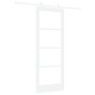 Porta Scorrevole vidaXL con Set di Accessori 'ORKDAL'Legno Massello Bianco & Vetro