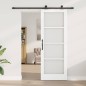 vidaXL Porta Scorrevole con Set di Hardware 'ORKDAL'Bianco Legno Massello e Vetro vidaXL Porta Scorrevole con Set di Hardware 'ORKDAL'Bianco Legno Massello e Vetro