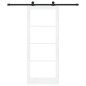 Porta scorrevole vidaXL con set di hardware 'ORKDAL'Legno massello bianco e vetro Porta scorrevole vidaXL con set di hardware 'ORKDAL'Legno massello bianco e vetro