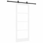 Porta scorrevole vidaXL con set di ferramenta 'ORKDAL'in legno solido bianco e vetro