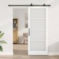 Porta scorrevole vidaXL con set di ferramenta 'ORKDAL'in legno solido bianco e vetro