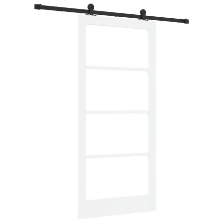 vidaXL Porta scorrevole con set di accessori 'ORKDAL'in legno massello bianco e vetro