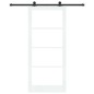 Porta Scorrevole vidaXL con Set di Ferramenta 'ORKDAL'Legno Solido e Vetro Bianco Porta Scorrevole vidaXL con Set di Ferramenta 'ORKDAL'Legno Solido e Vetro Bianco