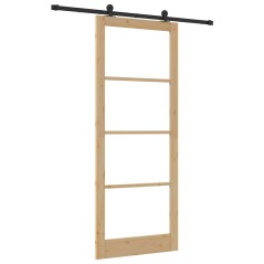 porta scorrevole vidaXL con set hardware 'ORKDAL'Legno Massello e Vetro