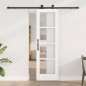 vidaXL Porta Scorrevole con Set di Ferramenta 'ORKDAL'Bianco in Legno Massello e Vetro vidaXL Porta Scorrevole con Set di Ferramenta 'ORKDAL'Bianco in Legno Massello e Vetro