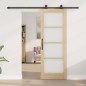 vidaXL Porta Scorrevole con Set di Ferramenta 'ORKDAL'Legno Solido & Vetro vidaXL Porta Scorrevole con Set di Ferramenta 'ORKDAL'Legno Solido & Vetro