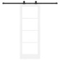 Porta Scorrevole vidaXL con Set di Accessori 'ORKDAL'Bianco Legno Massiccio e Vetro