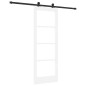 Porta Scorrevole vidaXL con Set di Accessori 'ORKDAL'Bianco Legno Massiccio e Vetro