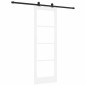 vidaXL Porta Scorrevole con set di hardware 'ORKDAL'in legno massello bianco e vetro