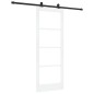 Porta scorrevole vidaXL con set di hardware 'ORKDAL'Bianco Legno Massello e Vetro