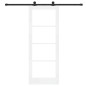 Porta scorrevole vidaXL con set di hardware 'ORKDAL'Bianco Legno Massello e Vetro