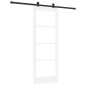 Porta scorrevole vidaXL con set di hardware 'ORKDAL'Bianco Legno Massello e Vetro